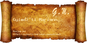 Gyimóti Mariann névjegykártya